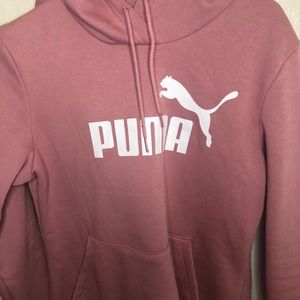 Puma Ess logo hoody foxglove